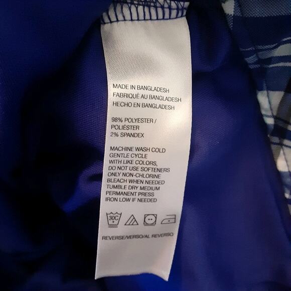 IZOD Gold Women's Golf Skort In Blue Plaid Size 4 Pockets Side Zip - Picture 4 of 9